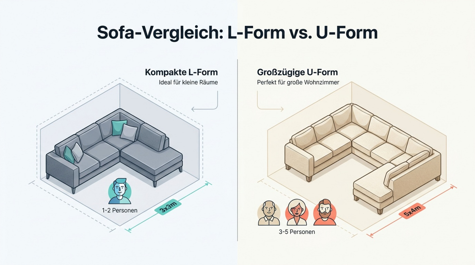 Ecksofa in L-Form oder U-Form? Die richtige Wahl für Ihr Zuhause