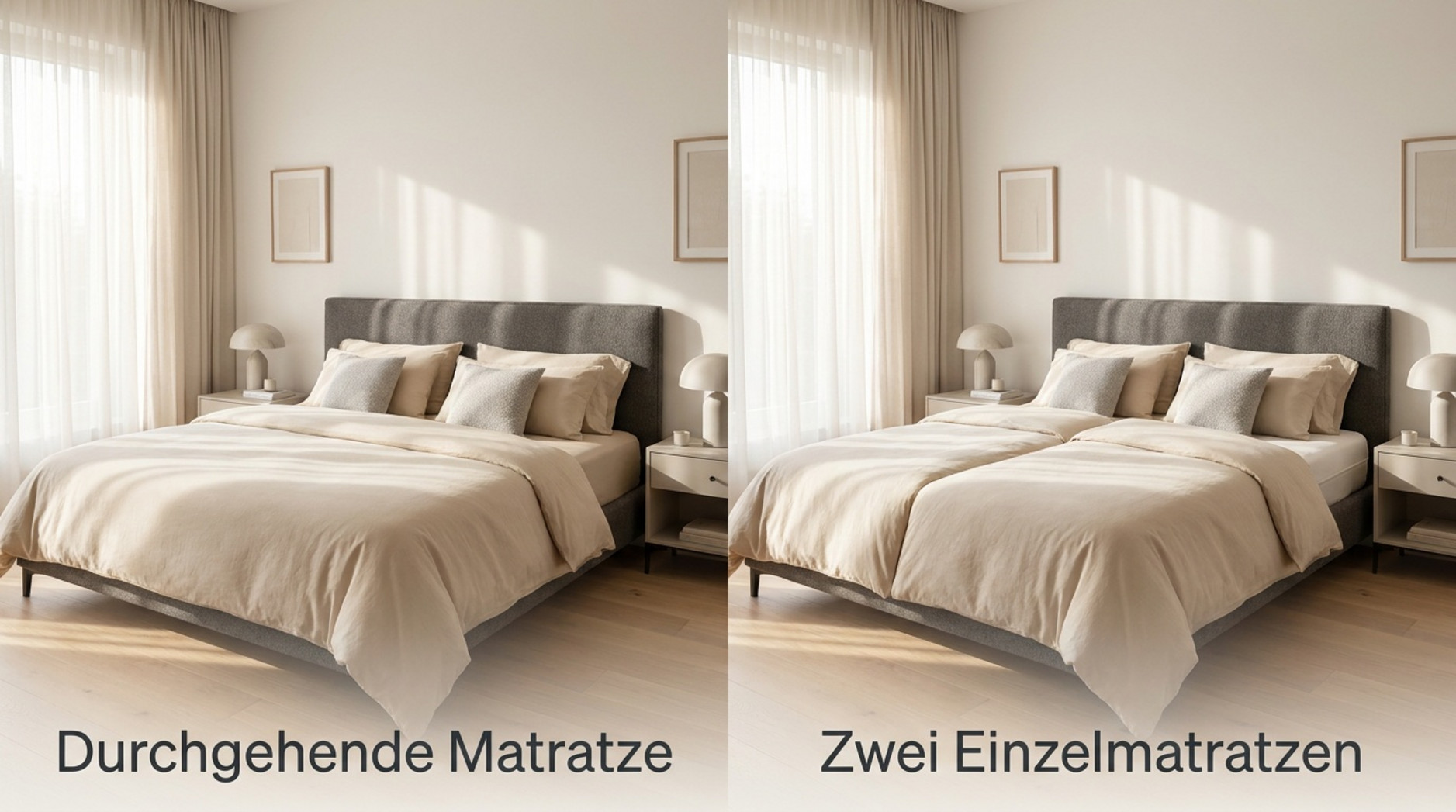 Doppelbett mit durchgehender Matratze oder zwei Einzelmatratzen?