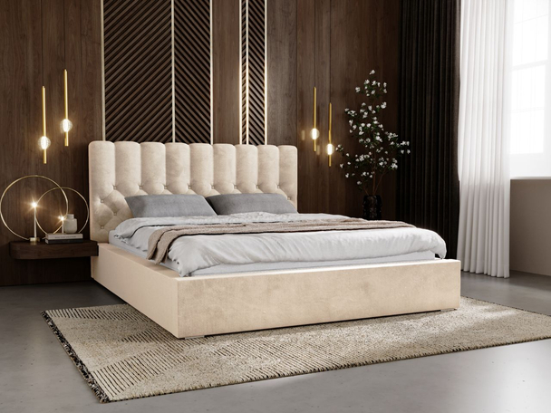 Polsterbett mit Bettkasten und Lattenrost 120x200 Roma Beige