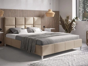 Polsterbett mit Lattenrost 140x200 Luxe Beige