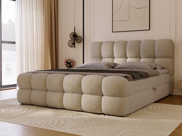 Boxspringbett mit Bettkasten 160x200 Modo Dunkelbeige
