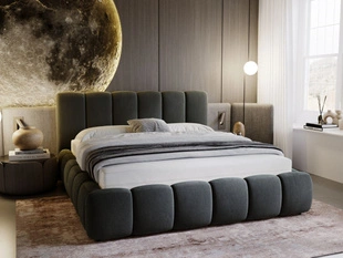 Polsterbett Ohne Bettkasten mit Lattenrost 140x200 Cloud Dunkelgrau