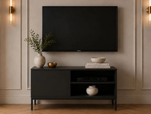 TV-Lowboard mit Türen 100 cm Soroko Schwarz
