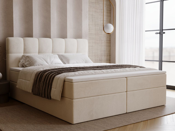Boxspringbett mit Bettkasten 180x200 Maison Beige