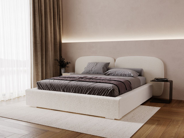 Polsterbett mit Bettkasten und Lattenrost 180x200 Palermo Creme