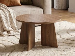Großer runder Couchtisch Arelis in Royal-Nussbaum