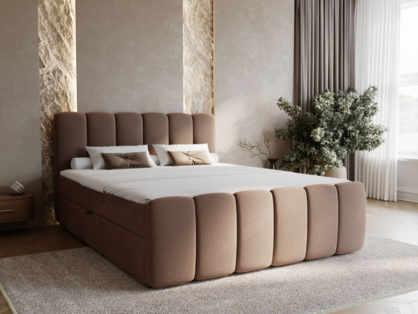 Boxspringbett mit Bettkasten 200x200 Cloud Braun