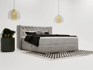 Boxspringbett mit Bettkasten 140x200 Lion Grau