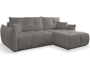 Ecksofa L-Form mit Schlaffunktion und Bettkasten Bene Dunkelgrau
