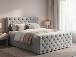 Boxspringbett mit Bettkasten 180x200 Montego Hellgrau