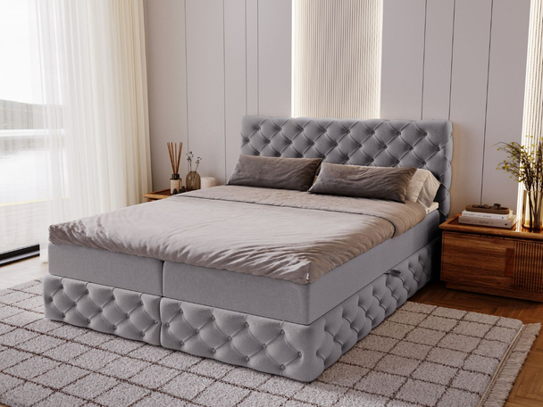 Boxspringbett mit Bettkasten 120x200 Canolo Grau