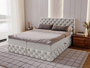 Boxspringbett mit Bettkasten 160x200 Canolo Hellgrau