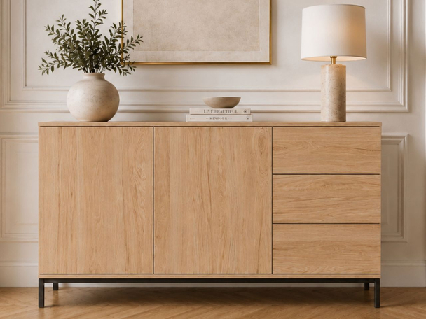 Kommode mit Türen und Schubladen Soroko Hickory