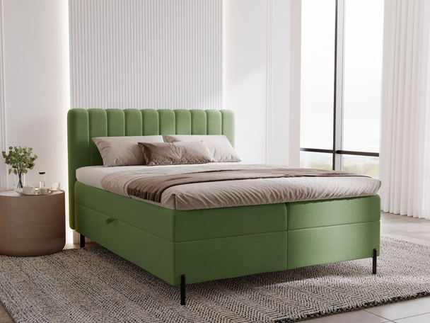 Boxspringbett mit Bettkasten 140x200 Primavera Grün