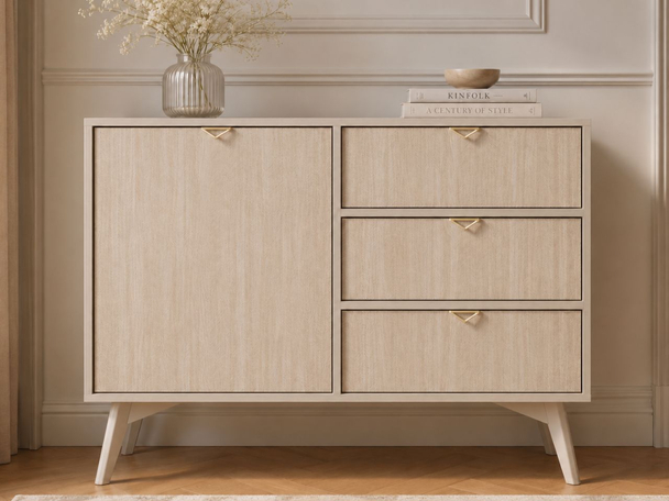 Kommode mit Türe und Schubladen Modena Beige