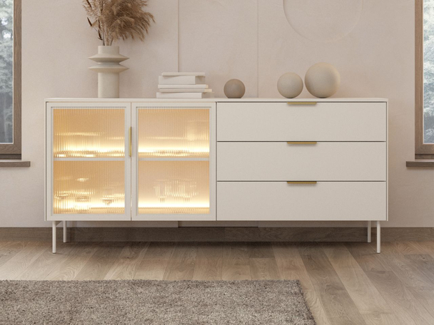 Kommode mit Türen und Schubladen Lumina Kaschmir