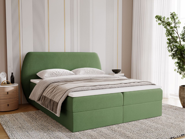 Boxspringbett mit Bettkasten 140x200 Bogota Grün
