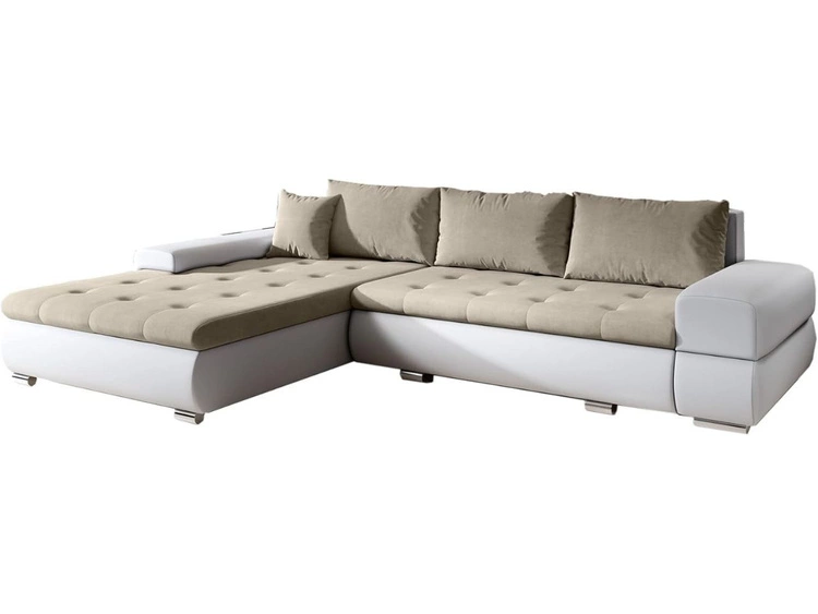 Weiß || Beige \ Velours || Kunstleder