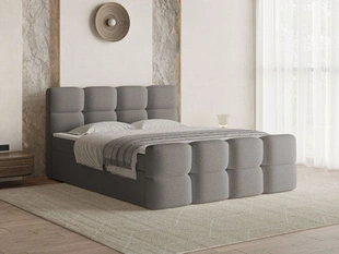Boxspringbett mit Bettkasten 140x200 Rivon Grau