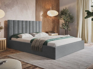Polsterbett mit Bettkasten und Lattenrost 180x200 Sesto Grau