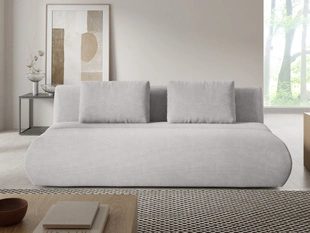 Schlafsofa mit verstellbarer Rückenlehne, Schlaffunktion und Bettkasten Figo Grau