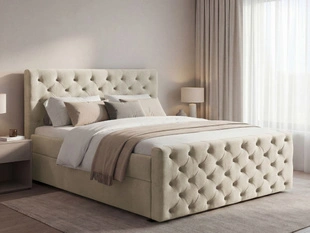 Boxspringbett mit Bettkasten 160x200 Montego Creme