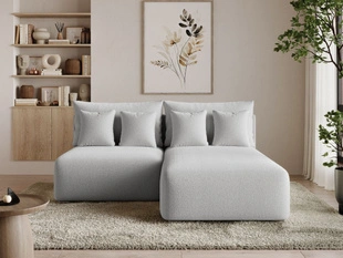 Ecksofa L-Form Rechts mit Schlaffunktion und Bettkasten Ronni Grau