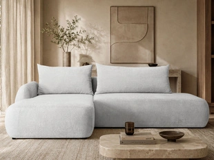 Ecksofa L-Form mit Schlaffunktion und Bettkasten Velis Grau