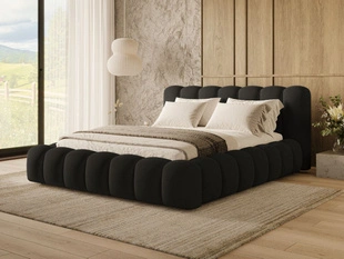 Polsterbett mit Bettkasten und Lattenrost 140x200 Averia Schwarz
