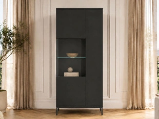 Vitrinenschrank Soroko Schwarz
