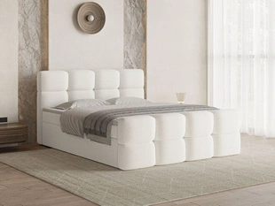 Boxspringbett mit Bettkasten 120x200 Rivon Creme