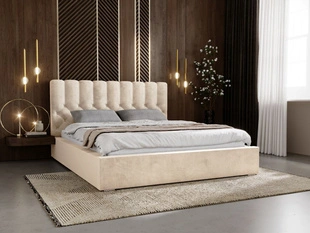 Polsterbett mit Bettkasten und Lattenrost 180x200 Roma Beige