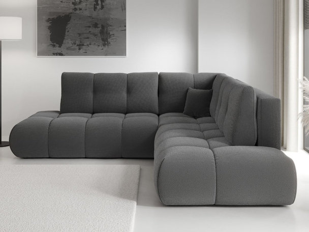 Ecksofa mit Schlaffunktion und Bettkasten Rechts Kair Graphit