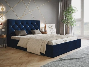 Polsterbett mit Bettkasten und Lattenrost 160x200 Selva Dunkelblau