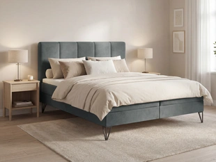 Boxspringbett mit Bettkasten 180x200 Vendi grau