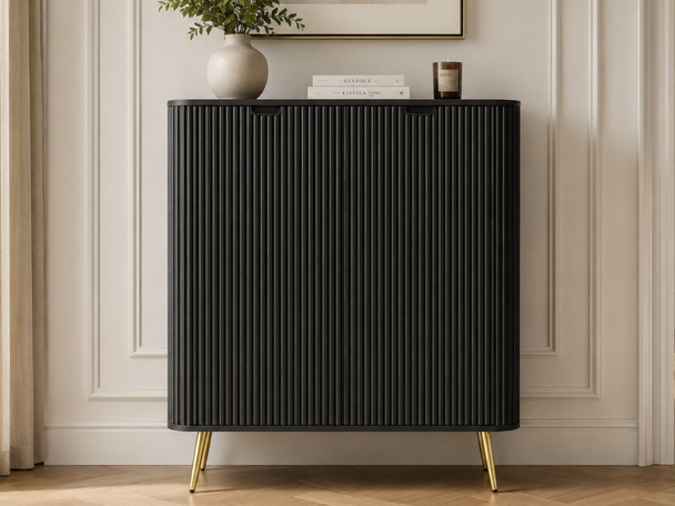 Türkommode Viva Schwarze auf Goldene Beinen
