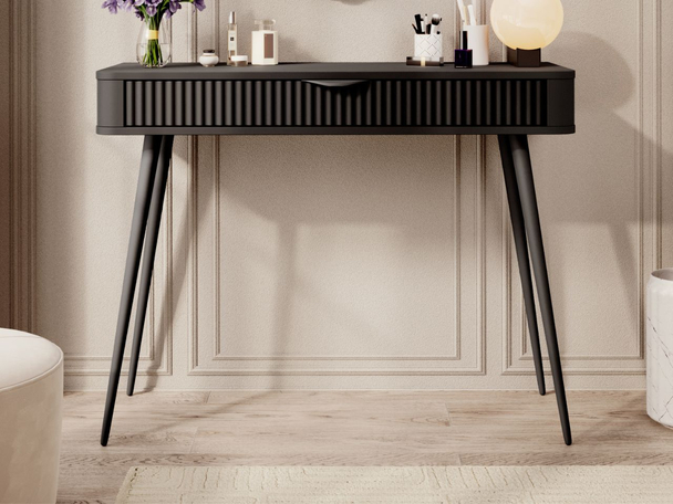 Schminktisch mit Schwarzen Metallbeinen Latina Schwarz