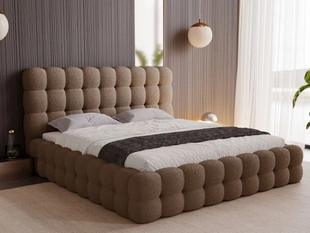 Polsterbett mit Bettkasten und Lattenrost 120x200 Twist Braun