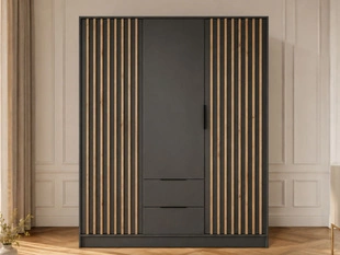 Kleiderschrank 155 cm Macron Graphite, Artisan Eiche