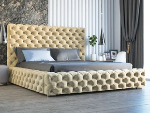 Polsterbett mit Bettkasten und Lattenrost 140x200 Heaven Beige