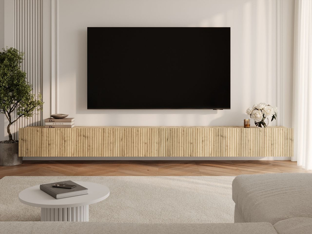 TV-Lowboard mit Türen 300 cm Kioto Artisan Eiche