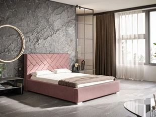 Polsterbett mit Bettkasten und Lattenrost 140x200 Tonale Rosa