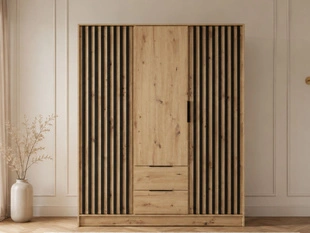 Kleiderschrank 155 cm Artisan Eiche, Schwarz