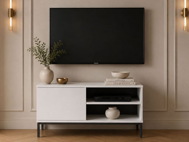 TV-Lowboard mit Türen 100 cm Soroko Weiß
