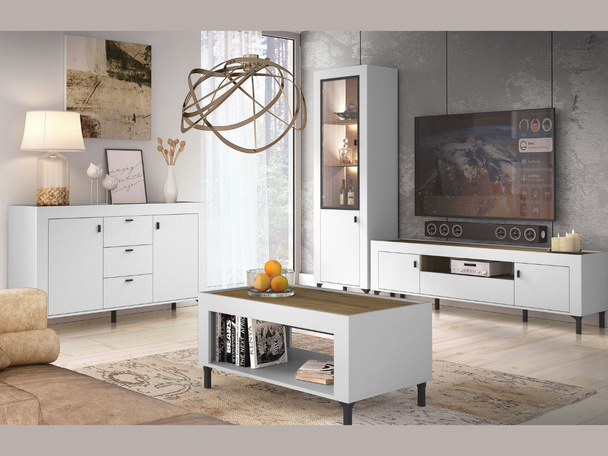 Set für Wohnzimmer Messina Weiß