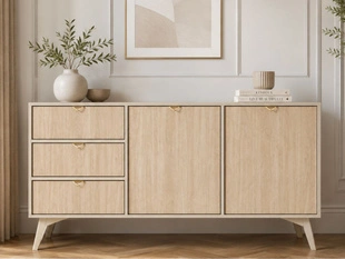 Kommode mit Türen und Schubladen Modena Beige