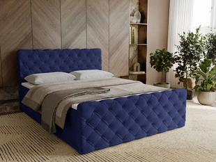 Boxspringbett mit Bettkasten 180x200 Lunaris Blau