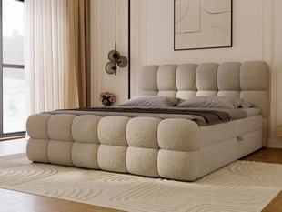 Boxspringbett mit Bettkasten 140x200 Modo Dunkelbeige