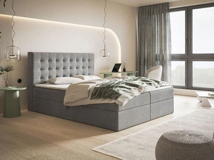 Boxspringbett mit Bettkasten 140x200 Denza Grau