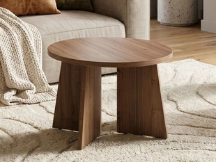 Kleiner runder Couchtisch Arelis in Royal-Nussbaum